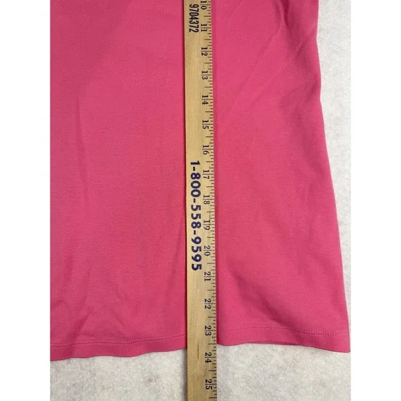 Lands‎ End Womens Tank Top Large Pink Sleeveless Scoop Neck Cotton Blend - Picture 3 of 6